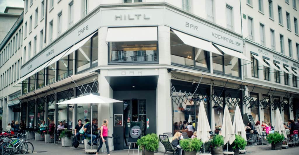 Der Vegi-Klassiker in Zürich: Das Haus Hiltl an der Sihlstrasse.